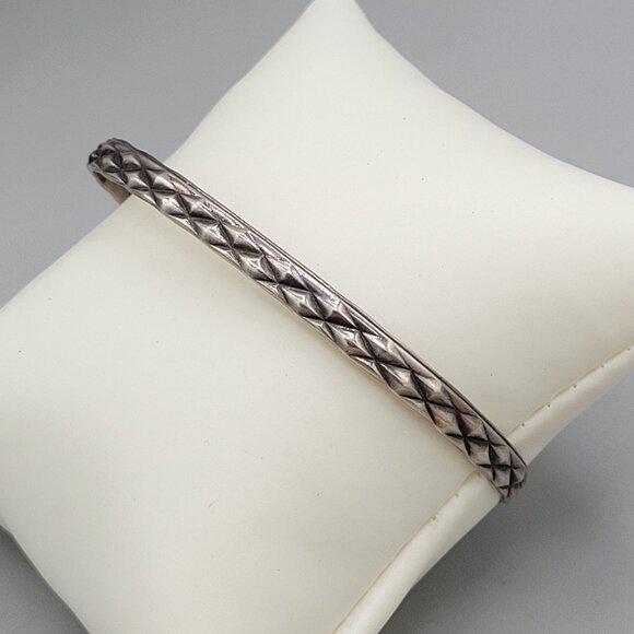 Taxco Jewelry - Taxco Mexican Sterling Silver 925 Diamond Pattern Cuff Bracelet Unisex